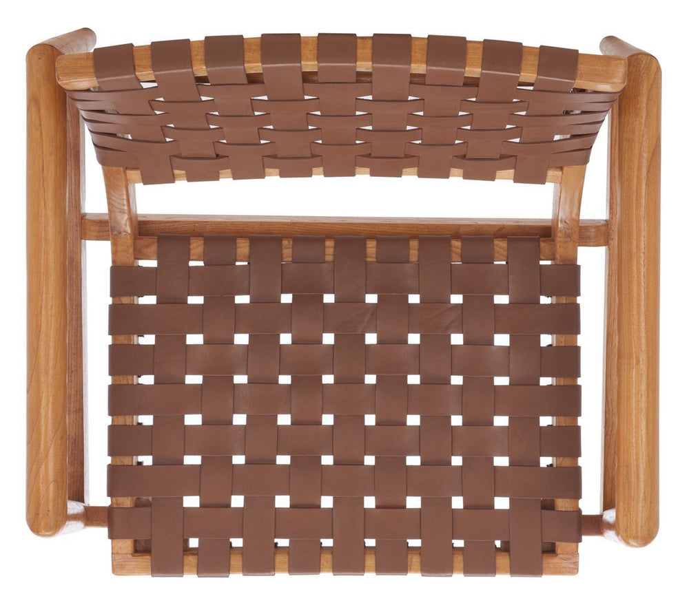 Bellona Leather Woven Accent Chair - From Where Finds - 