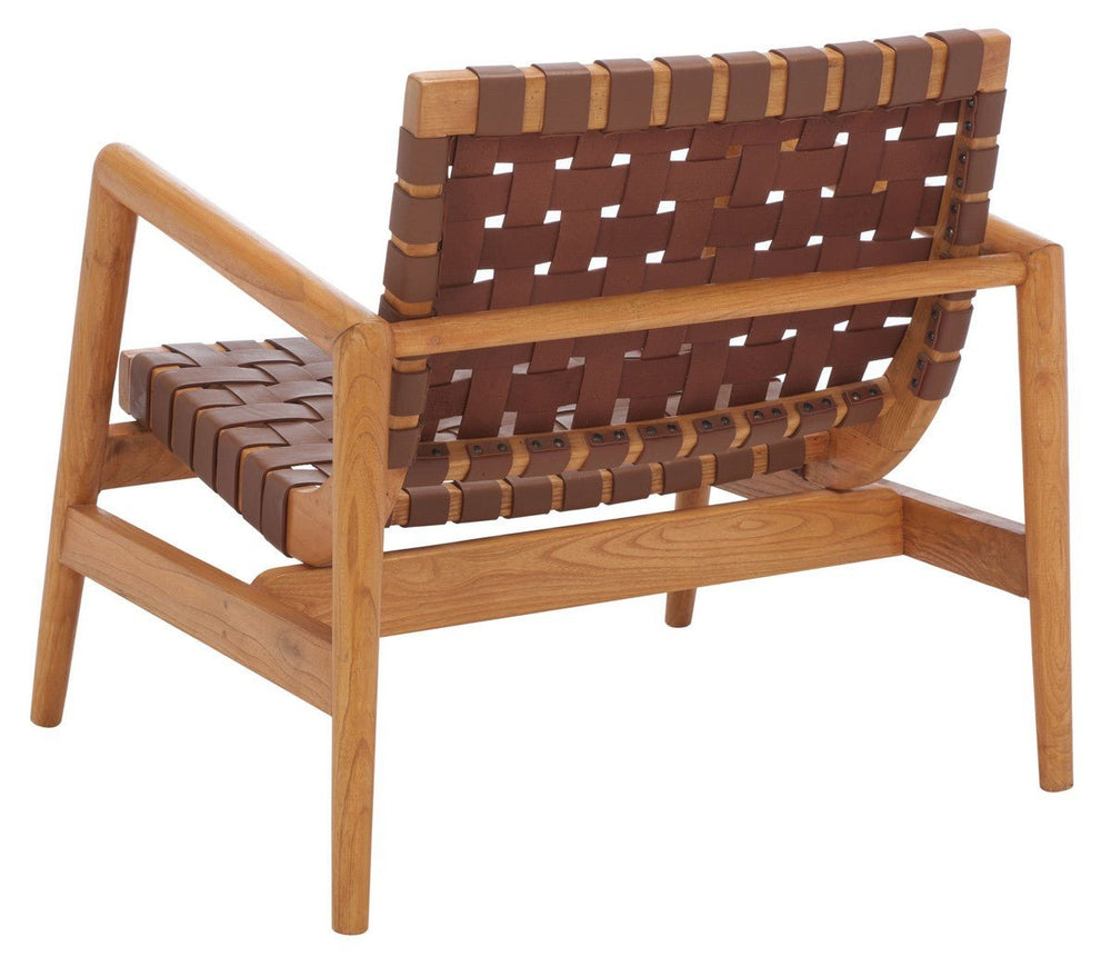 Bellona Leather Woven Accent Chair - From Where Finds - 