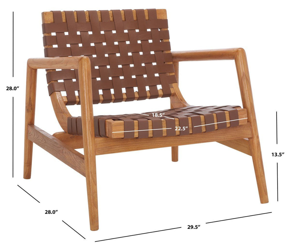 Bellona Leather Woven Accent Chair - From Where Finds - 