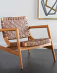 Bellona Leather Woven Accent Chair - From Where Finds - 