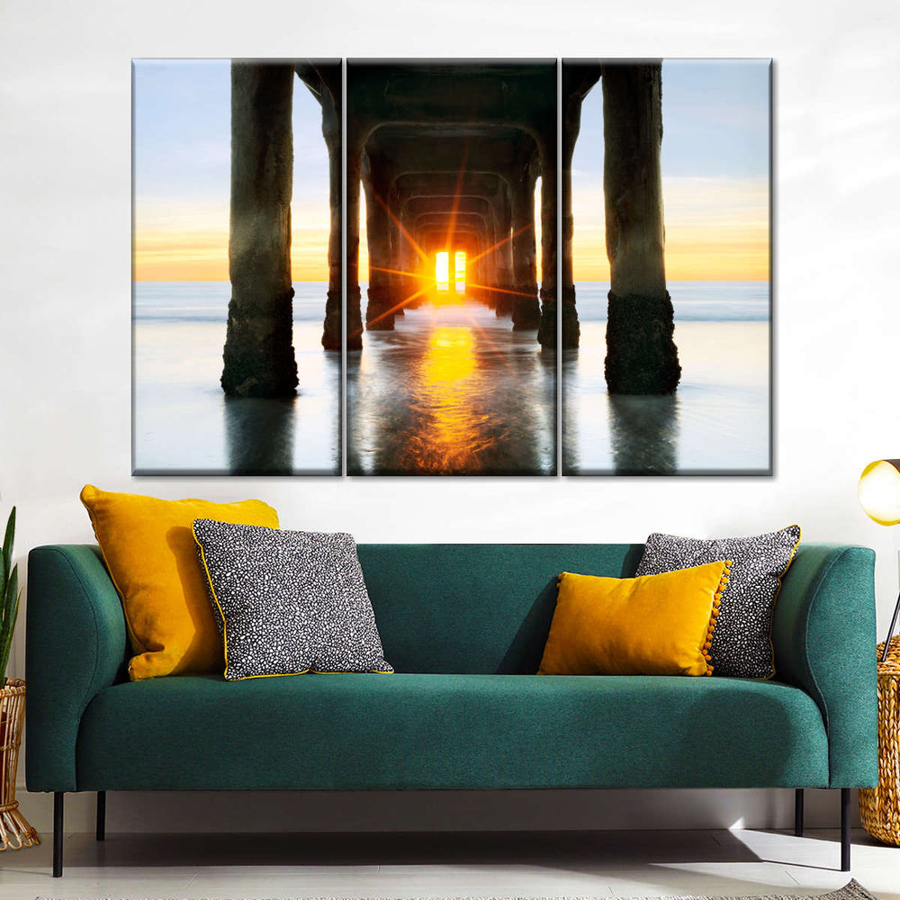 Beneath Manhattan Beach Pier Canvas Art - From Where - 
