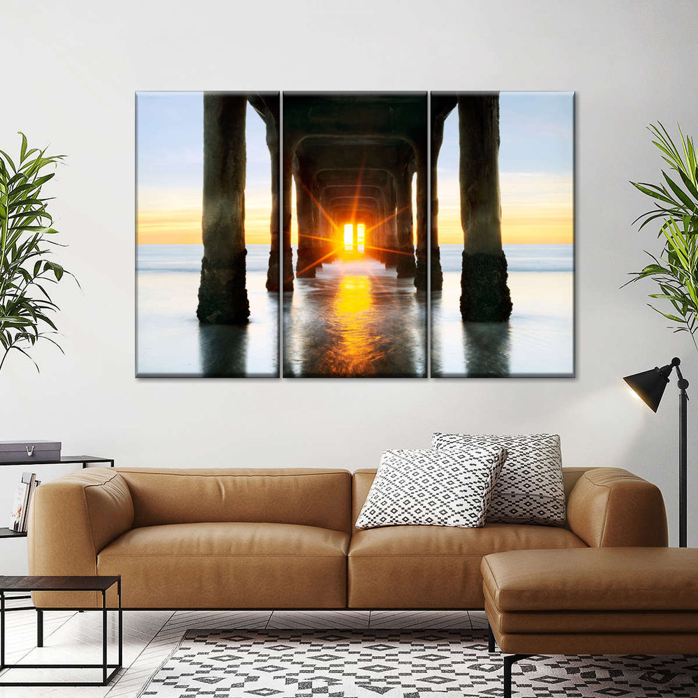 Beneath Manhattan Beach Pier Canvas Art - From Where - 