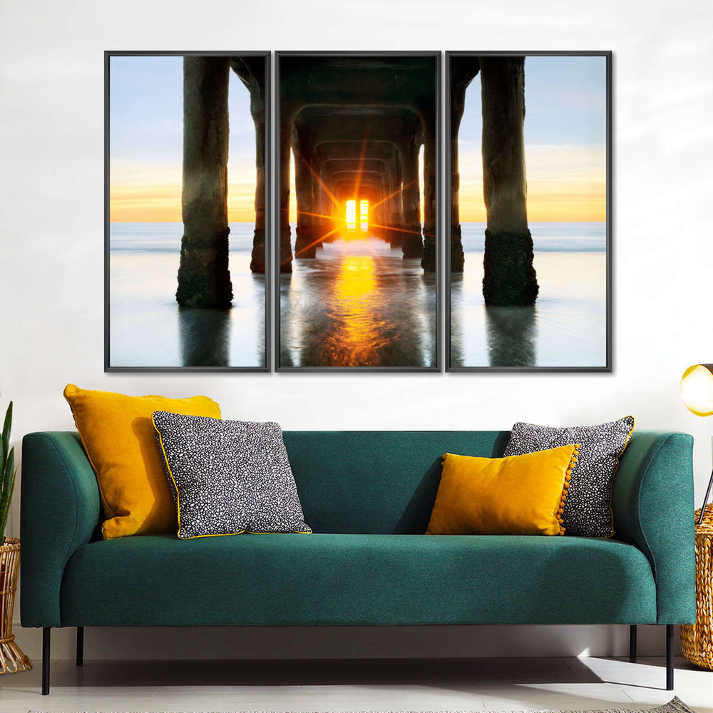 Beneath Manhattan Beach Pier Canvas Art - From Where - 