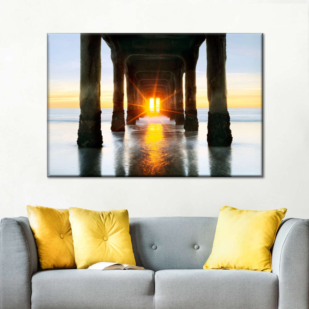Beneath Manhattan Beach Pier Canvas Art - From Where - 