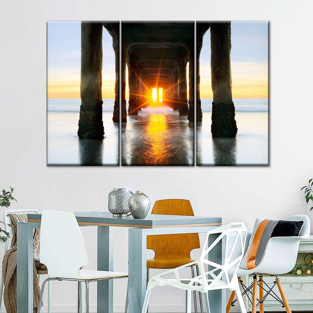 Beneath Manhattan Beach Pier Canvas Art - From Where - 