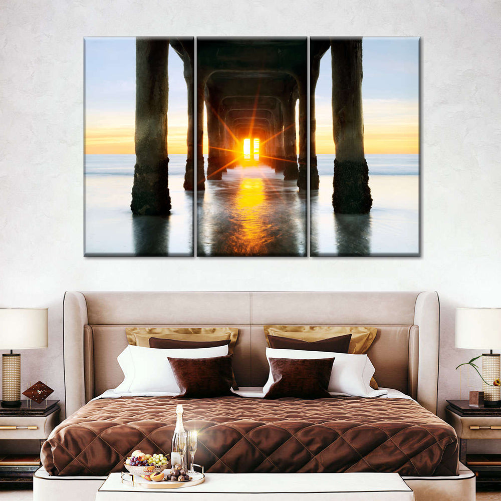 Beneath Manhattan Beach Pier Canvas Art - From Where - 