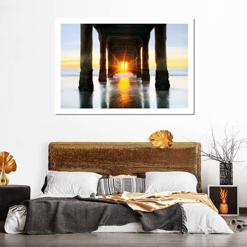 Beneath Manhattan Beach Pier Canvas Art - From Where - 
