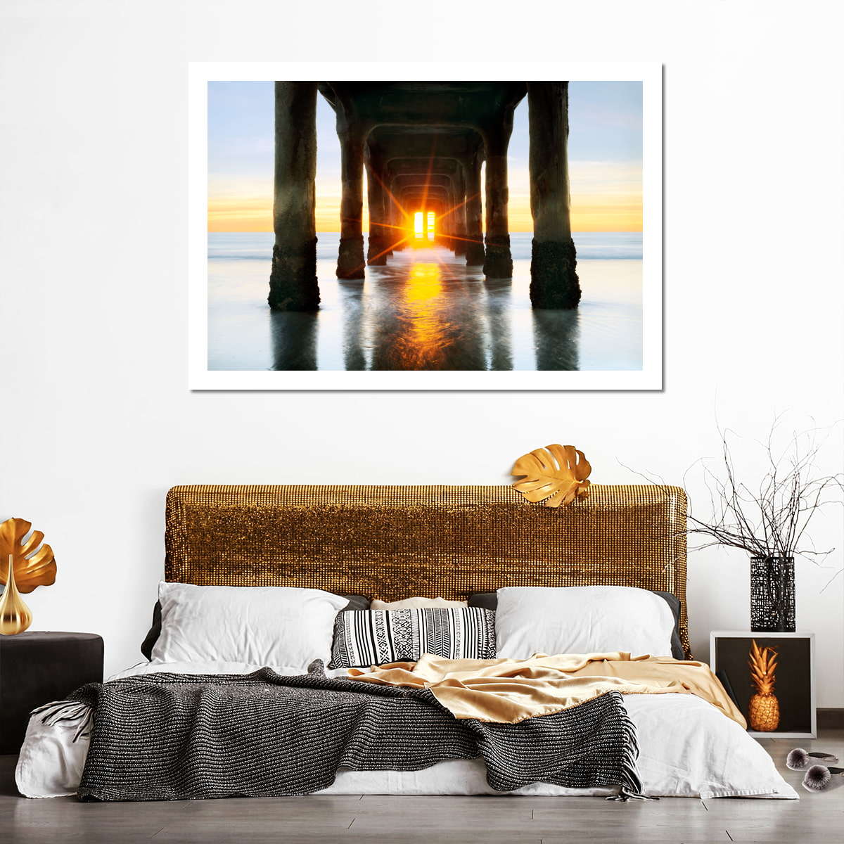 Beneath Manhattan Beach Pier Canvas Art - From Where - 