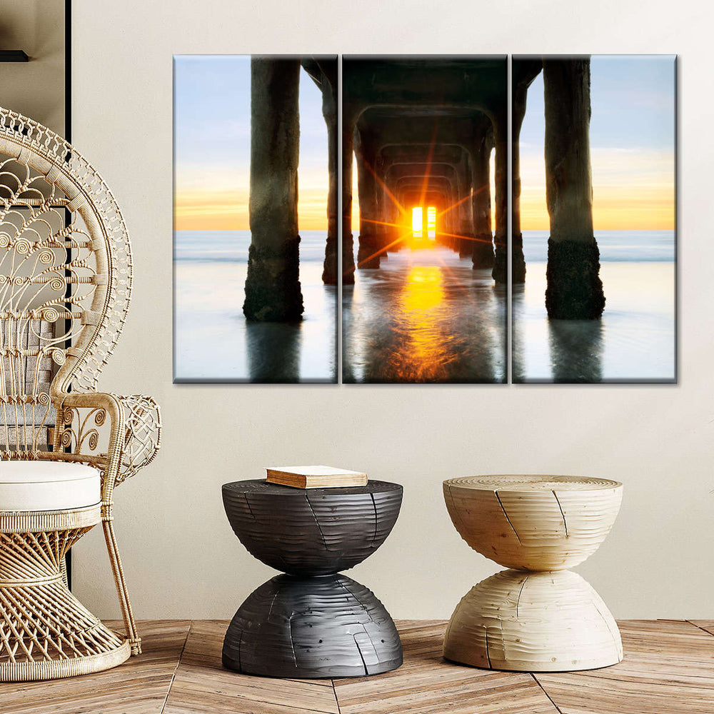 Beneath Manhattan Beach Pier Canvas Art - From Where - 