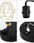 Bertha 16.1'' Black/Gold Table Lamp with USB and Outlet - From Where - 