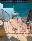 Best Choice Products 3 - Piece Outdoor Acapulco All - Weather Patio Conversation Bistro Set w/Plastic Rope, Glass Top Table and 2 Chairs - Gray - From Where - 