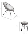 Best Choice Products 3 - Piece Outdoor Acapulco All - Weather Patio Conversation Bistro Set w/Plastic Rope, Glass Top Table and 2 Chairs - Gray - From Where - 