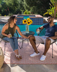 Best Choice Products 3 - Piece Outdoor Acapulco All - Weather Patio Conversation Bistro Set w/Plastic Rope, Glass Top Table and 2 Chairs - Gray - From Where - 