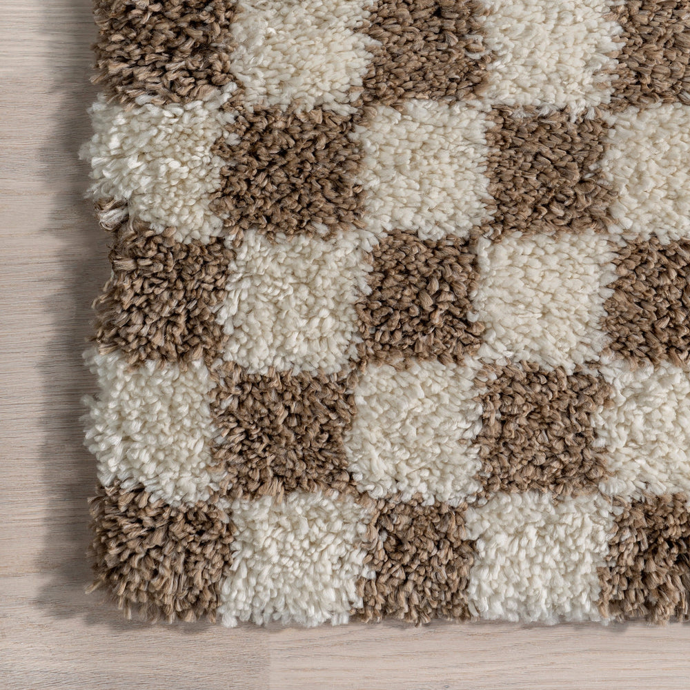 Bettie Retro Checkered Shag Rug - From Where Finds - 