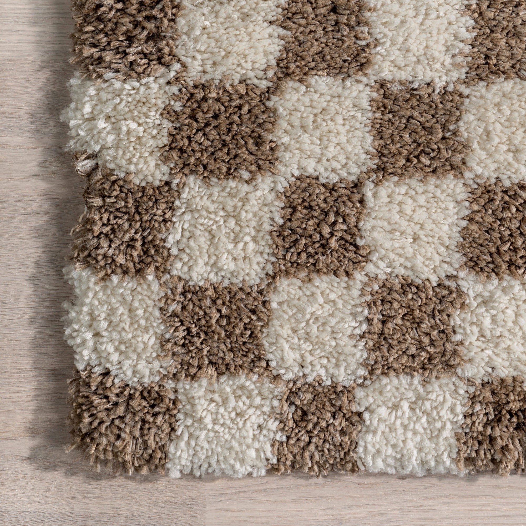 Bettie Retro Checkered Shag Rug - From Where Finds - 