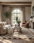 Bettie Retro Checkered Shag Rug - From Where Finds - 