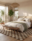 Bettie Retro Checkered Shag Rug - From Where Finds - 
