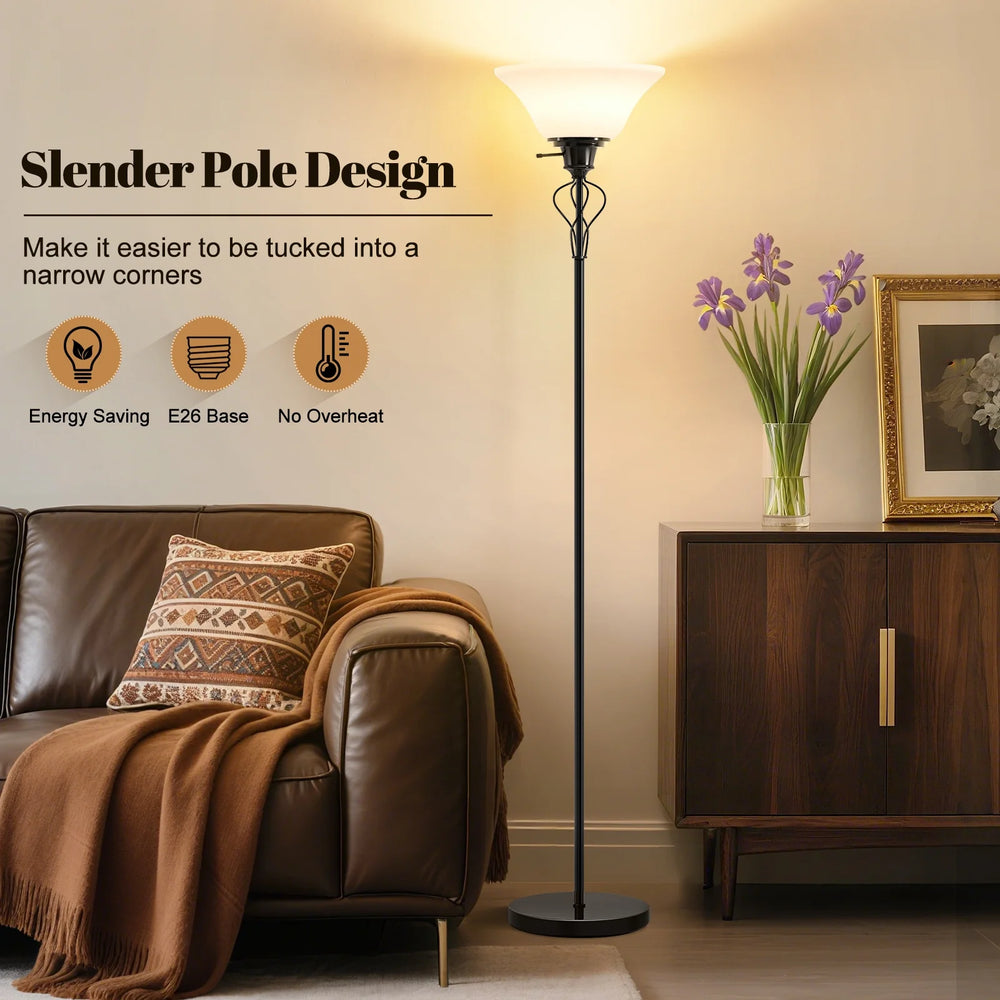 70in Black Floor Lamp