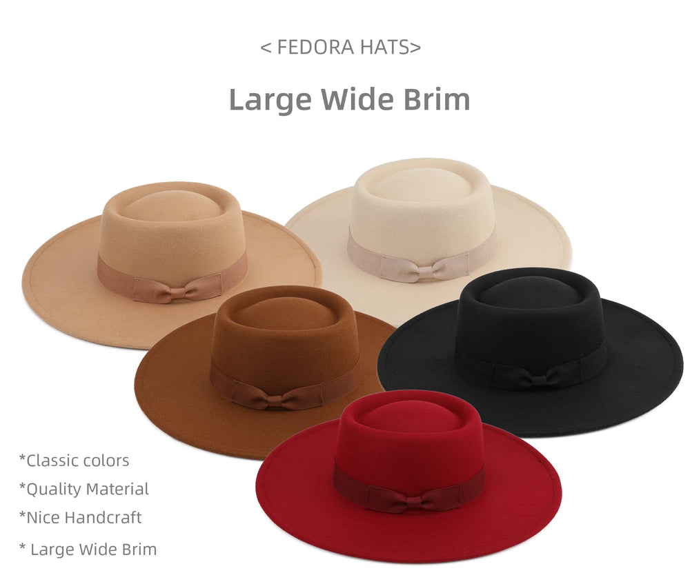 Big Wide Brim Women Fedora Hat - From Where - 