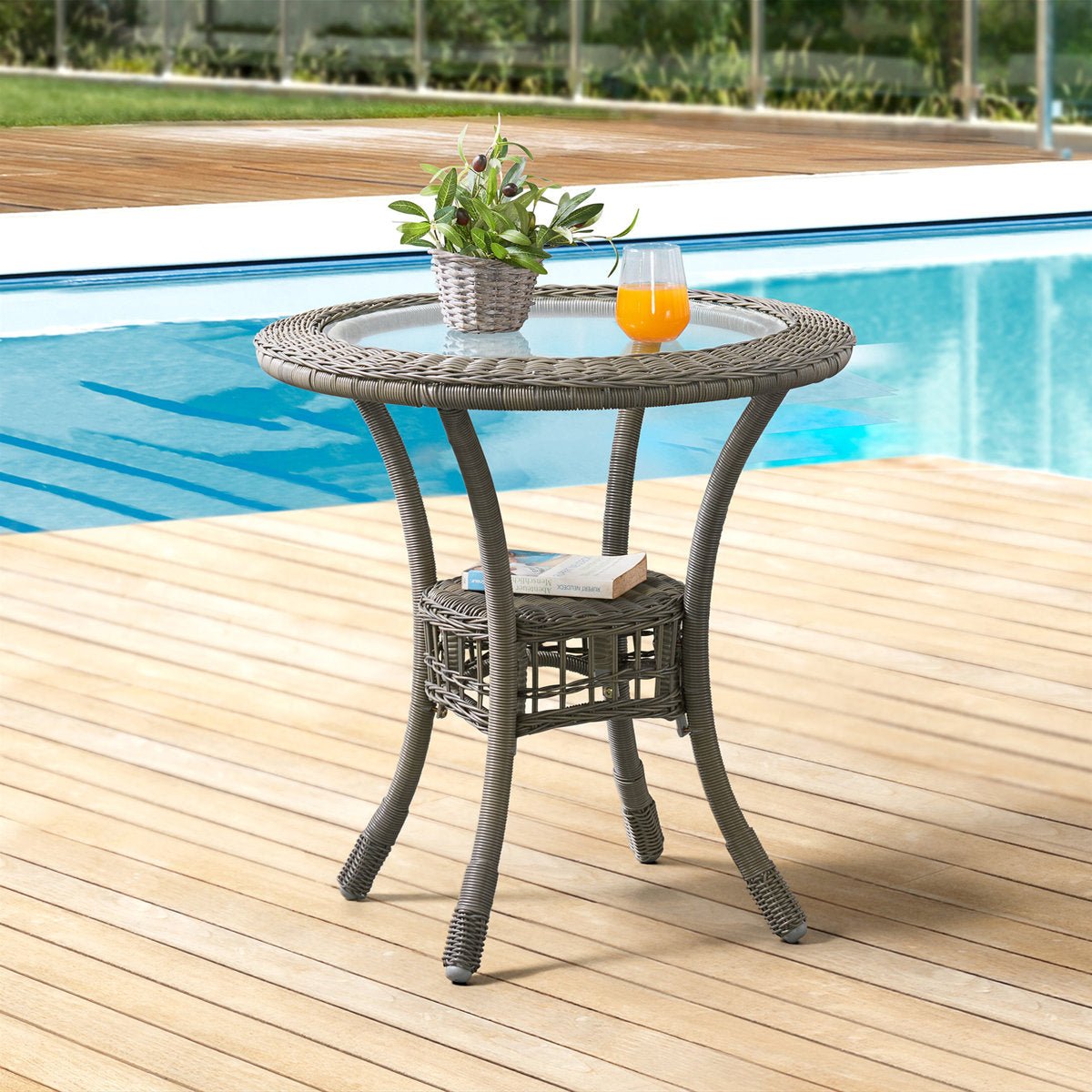 Bistro Dining Table with Glass Top - From Where - 
