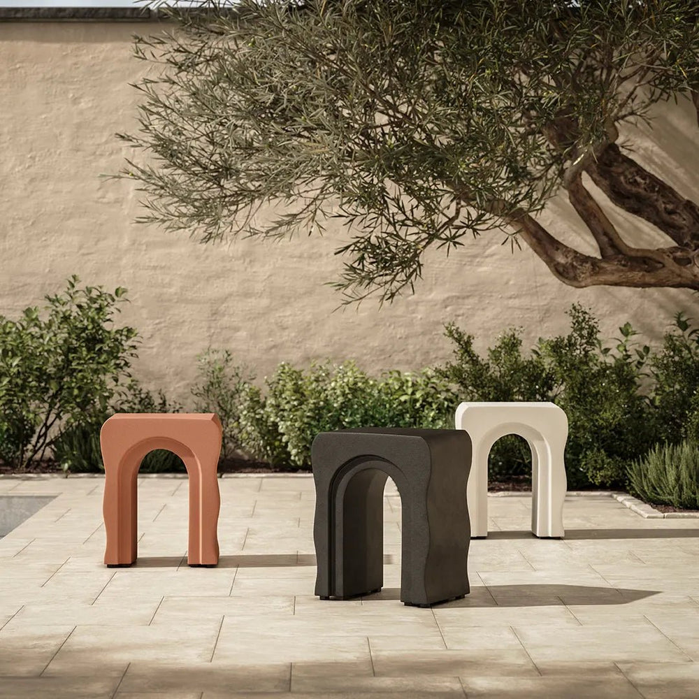 Bixby Outdoor Arched Concrete Side Table - From Where Finds - 