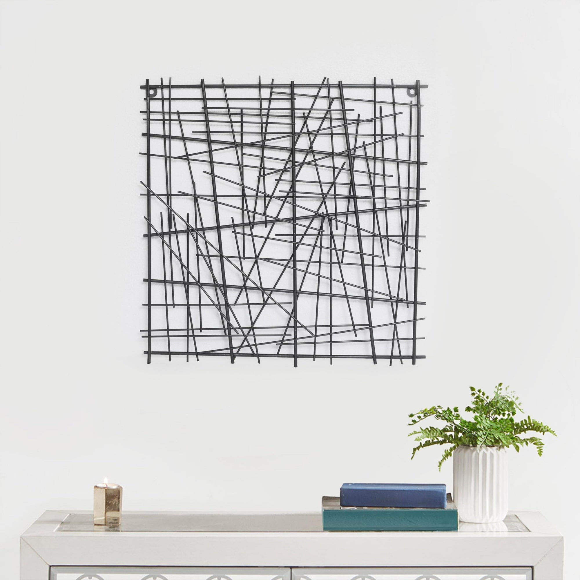 Black Abstract Metal Wall Art - From Where Finds - 