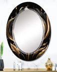 Black and Gold Elegant Oval Mirror - From Where - 