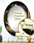 Black and Gold Elegant Oval Mirror - From Where - 