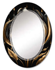 Black and Gold Elegant Oval Mirror - From Where - 