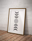 Black and Grey Hued Abstract Moon Phases Wall Art - From Where - 