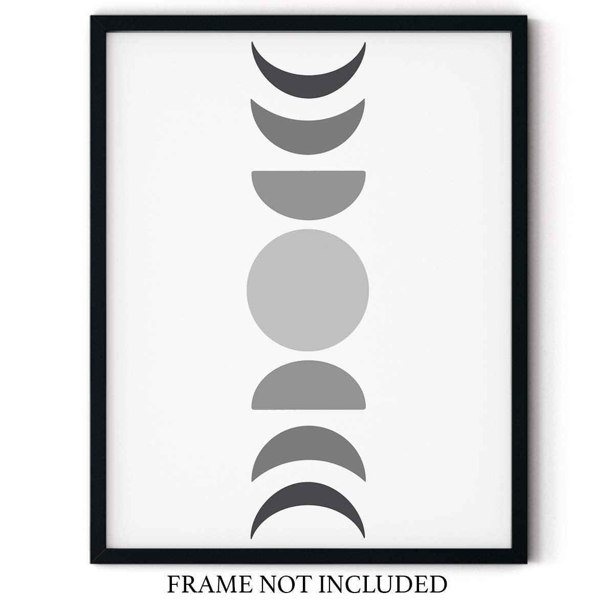 Black and Grey Hued Abstract Moon Phases Wall Art - From Where - 