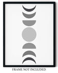 Black and Grey Hued Abstract Moon Phases Wall Art - From Where - 