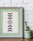 Black and Grey Hued Abstract Moon Phases Wall Art - From Where - 
