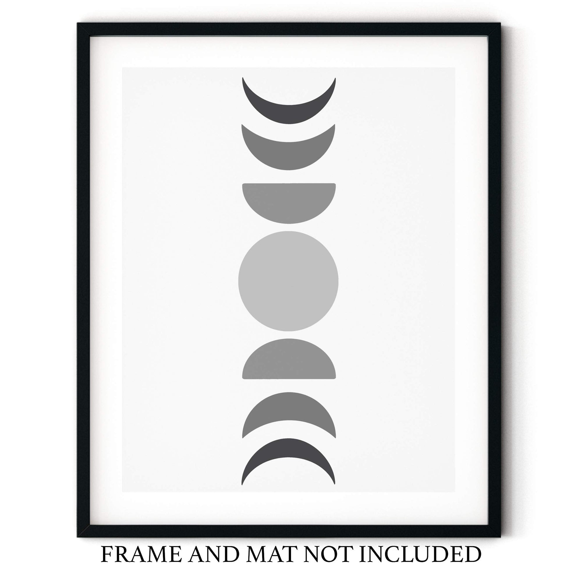 Black and Grey Hued Abstract Moon Phases Wall Art - From Where - 