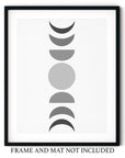 Black and Grey Hued Abstract Moon Phases Wall Art - From Where - 