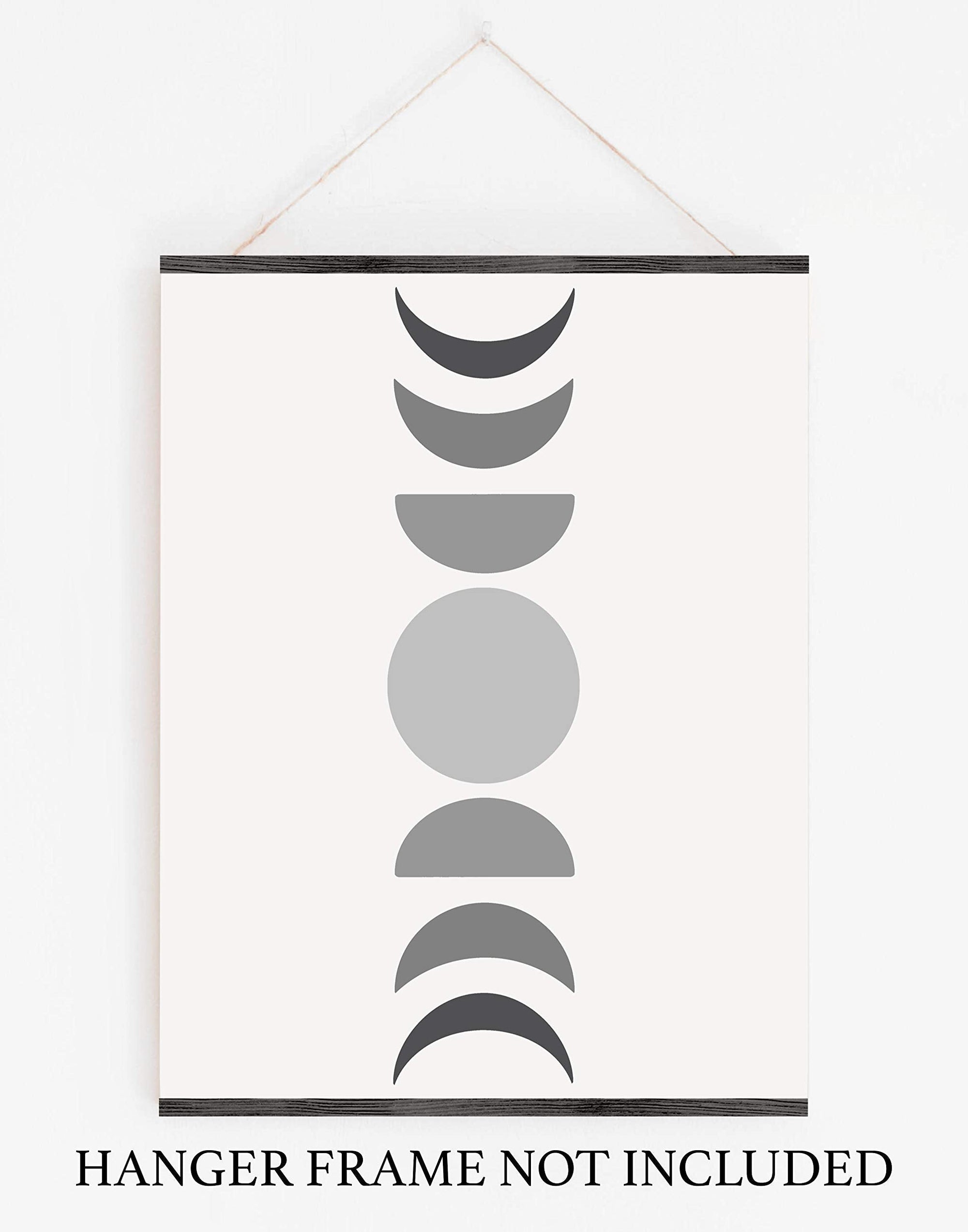 Black and Grey Hued Abstract Moon Phases Wall Art - From Where - 