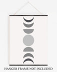 Black and Grey Hued Abstract Moon Phases Wall Art - From Where - 