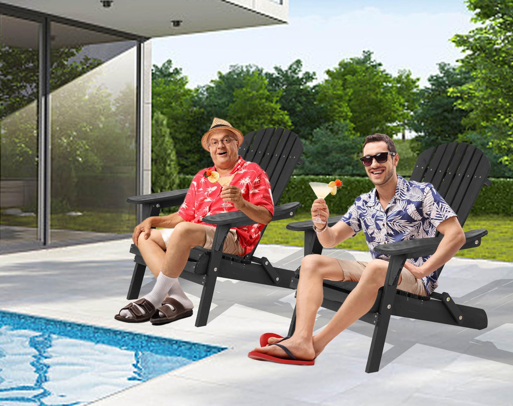 Black Folding Adirondack Set of 2 - From Where - 