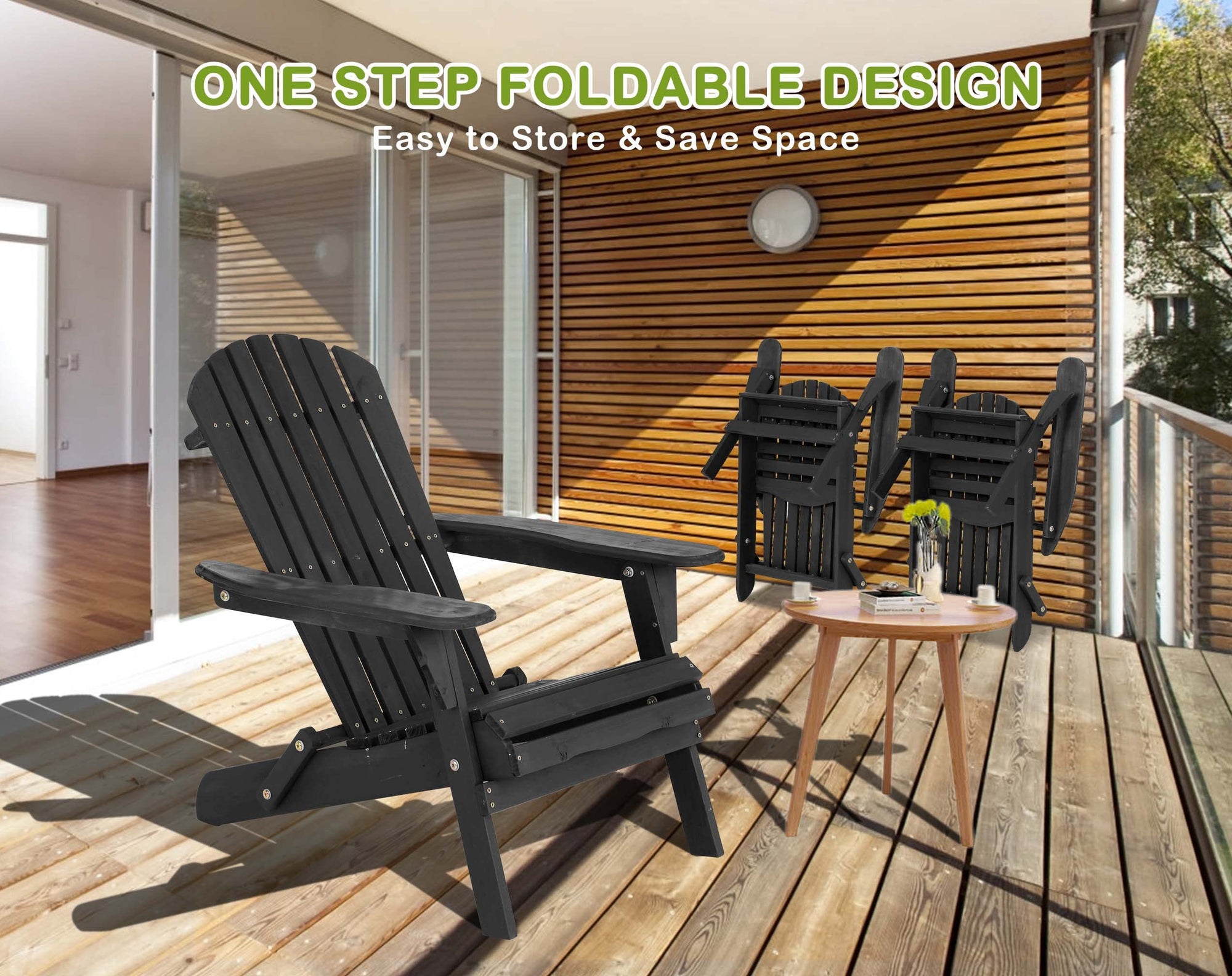 Black Folding Adirondack Set of 2 - From Where - 