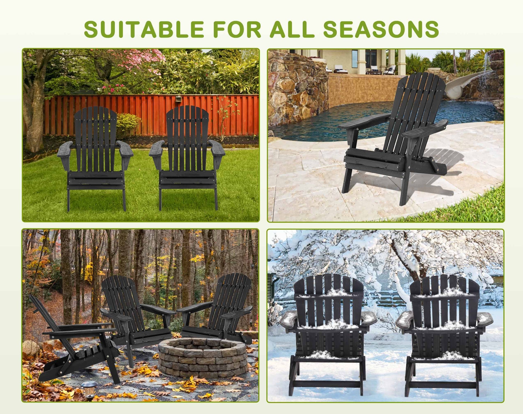 Black Folding Adirondack Set of 2 - From Where - 
