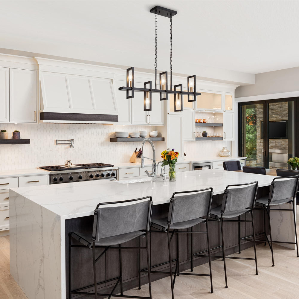 Black Gold 5 Light Linear Chandelier - From Where Finds - 