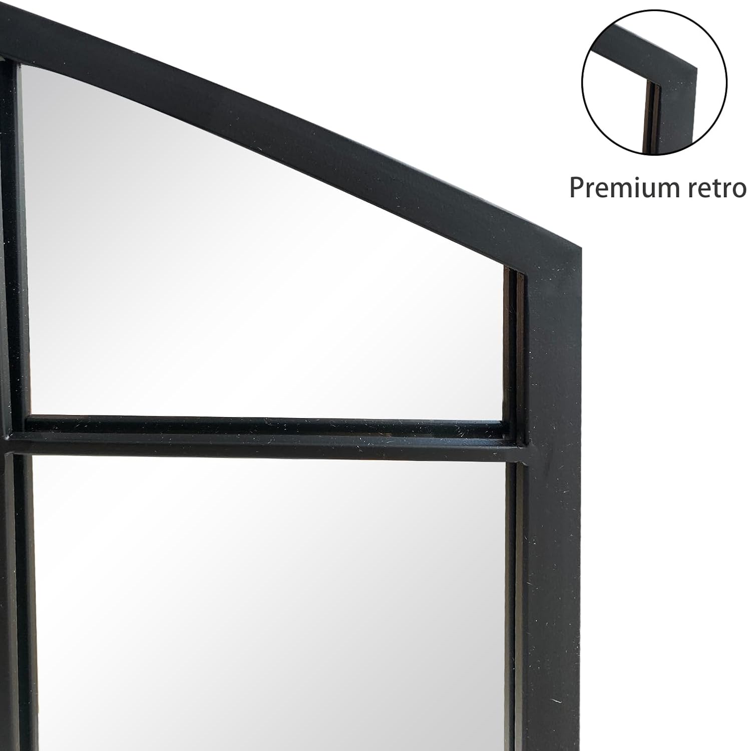 Black Grid Wide Window Pane Mirror - From Where Finds - 