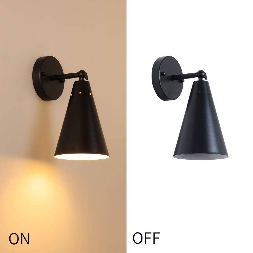 Black Industrial Wall Sconces Set of Two - From Where - 