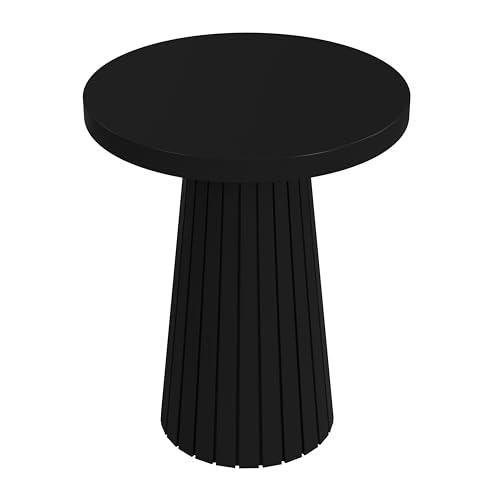 Black Mango Wood Round End Table - From Where - 