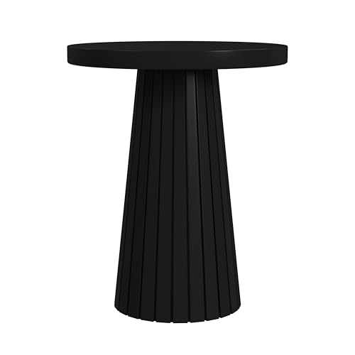 Black Mango Wood Round End Table - From Where - 