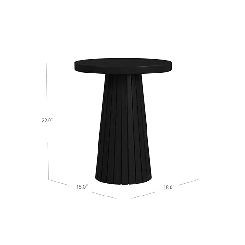 Black Mango Wood Round End Table - From Where - 
