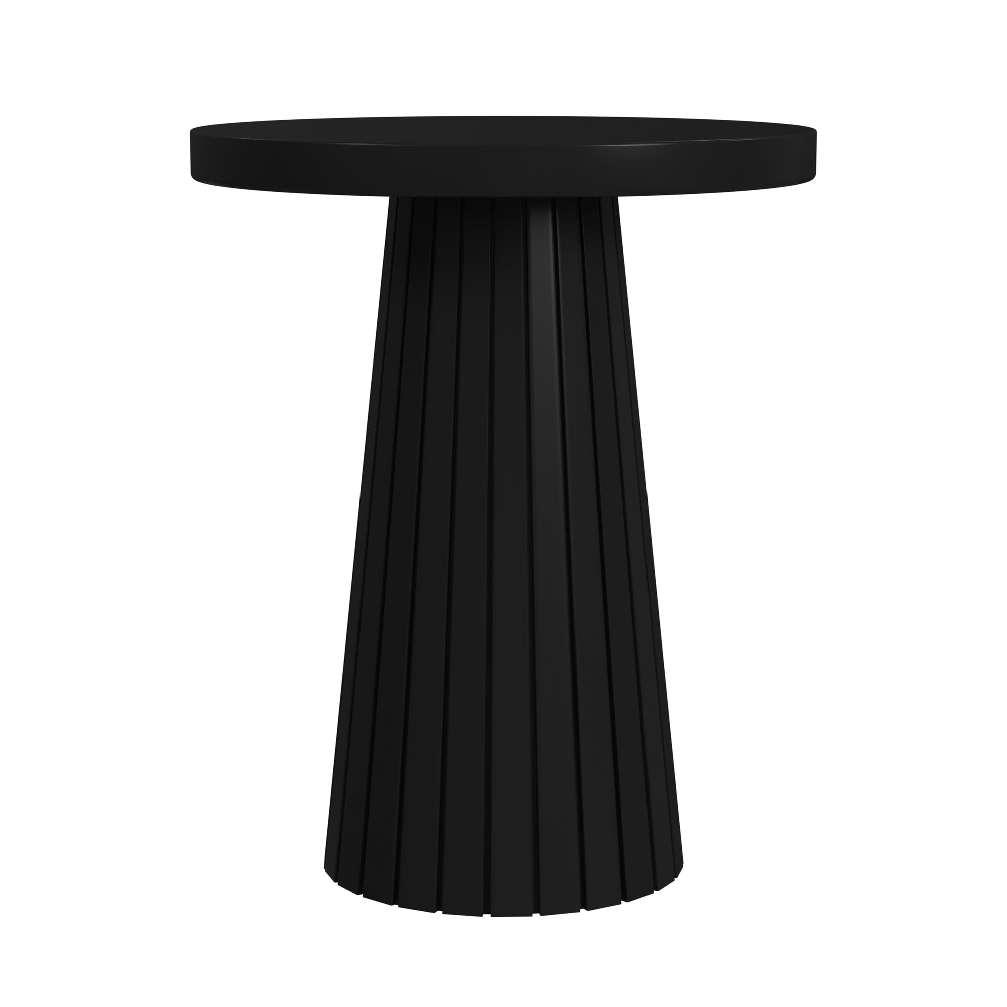 Black Mango Wood Round End Table - From Where - 