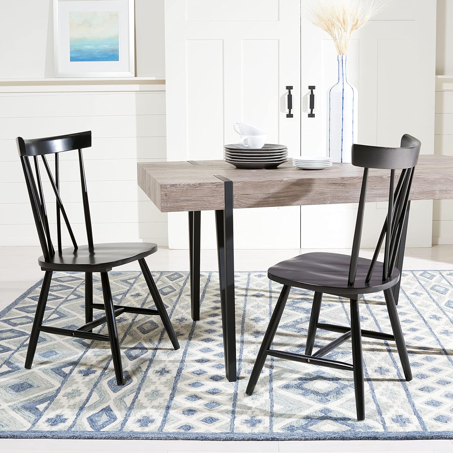 Black Spindle Back Dining Chair (Set of 2) - From Where - 