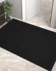 Black Sturdy Front Door Mat - From Where - 