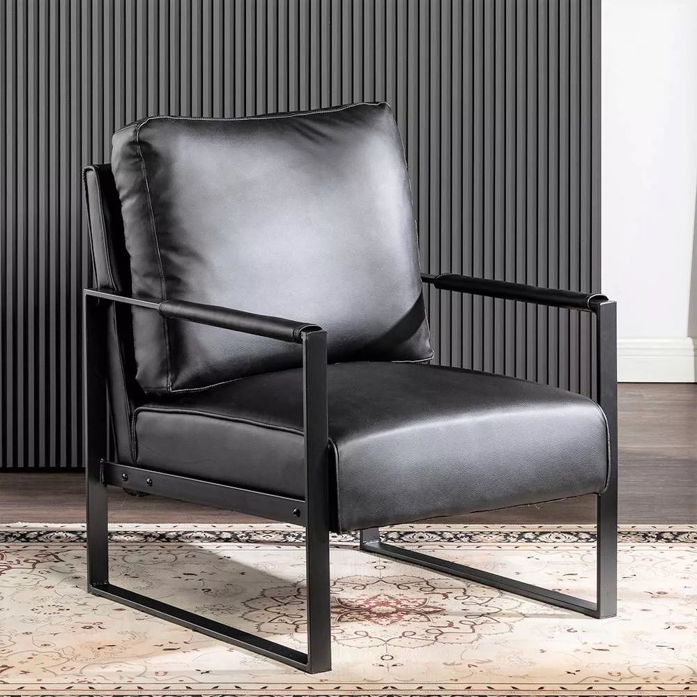 Black Upholstered Accent Chair - From Where - 